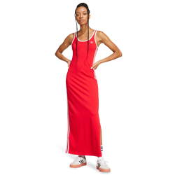 Damen Röcke - adidas Adicolor 3-Stripes Tank Maxi Dress - Better Scarlet-White