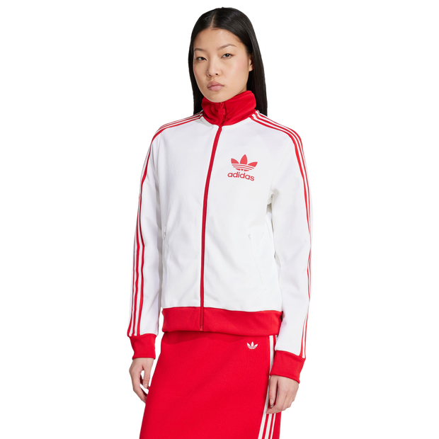 Adidas Heritage Sports Jacket Women Jackets - White - Size M - Cotton Jersey