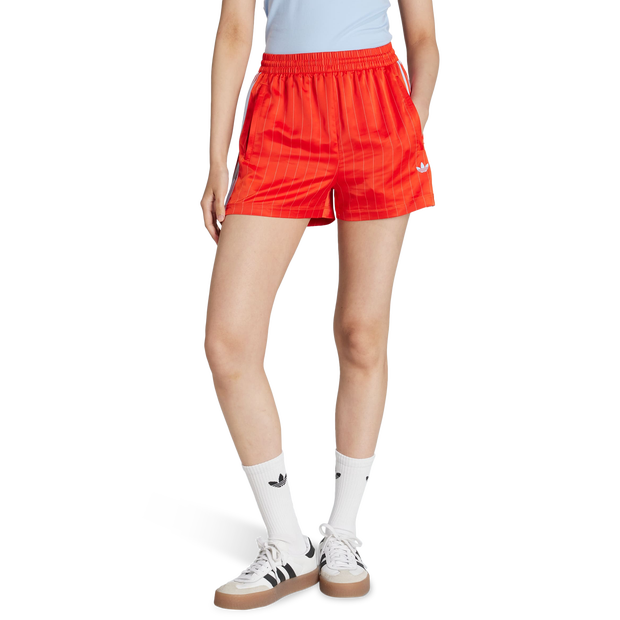Adidas Originals Pin-stripe Satin Shorts Mujer Pantalones cortos - Naranja - Talla 34 - Poly Mesh