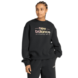 Mujer Sweatshirts - New Balance Reimagined Fleece Crew - Black-Black