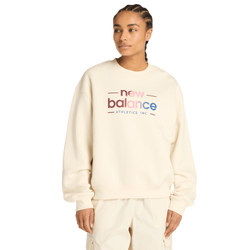 Mujer Sweatshirts - New Balance Reimagined Fleece Crew - Linen-Linen
