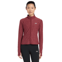 Femme Vestes Zippees - New Balance Space Dye Full Zip - Monarch Burgundy Hea-Monarch Burgundy Hea