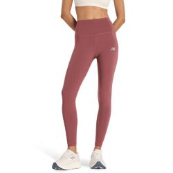 Dames Leggings - New Balance High Rise Legging - Washed Burgundy-Washed Burgundy
