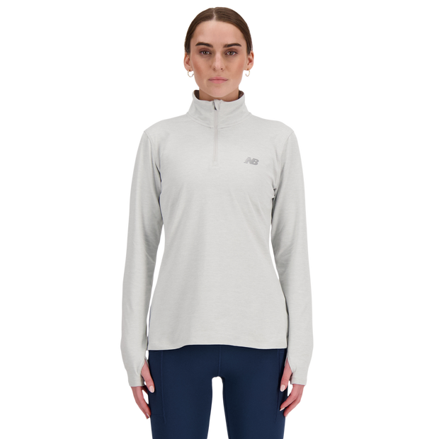 New Balance Sport Essentials Quarter Zip Donna - Top da pista Grigio - Taglia XS - Poly Jersey