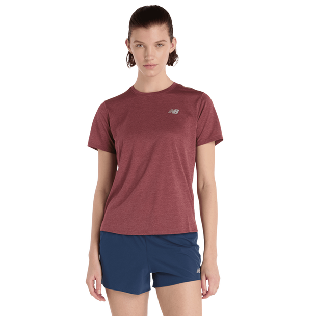 New Balance Athletics T-shirt T-shirts Dames - Rood - Maat S - Poly Jersey