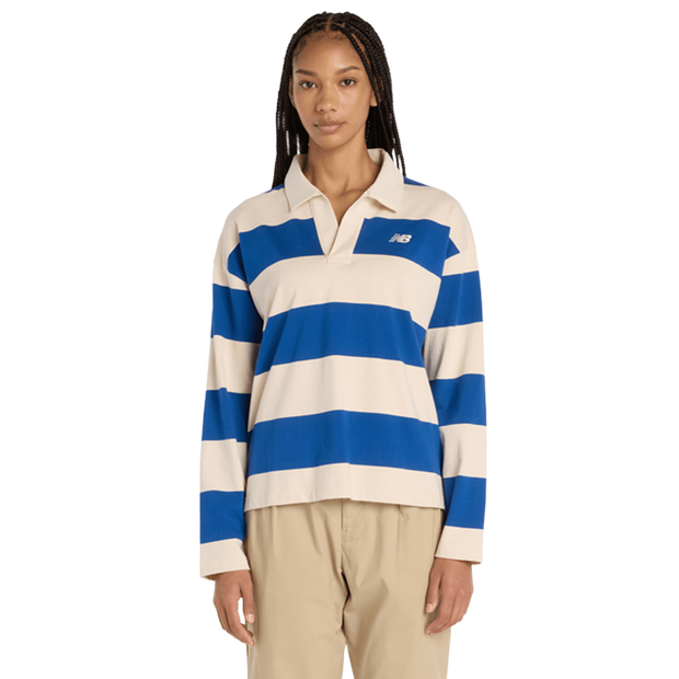 New Balance Rugby Long Sleeve Mujer Sudaderas - Azul - Talla XL - Tejido Jersey de algodón