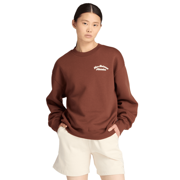 New Balance fleece Mujer Sudaderas - Marrón - Talla S - Tejido Jersey de algodón