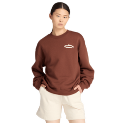 Mujer Sweatshirts - New Balance Linear Heritage Fleece Crew - Rich Oak-Rich Oak