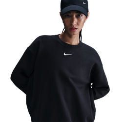 Women Sweatshirts - Nike Sportswear Phoenix Crew-neck Sweatshirt - Black-Sail