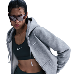 Women Hoodies - Nike Sportswear Phoenix Fleece Full-zip Hoodie - Dark Grey Heather-Sail