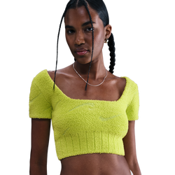 Damen Sweatshirts - Nike Sportswear Phoenix Short-sleeve Knit Top - Cyber-Cyber