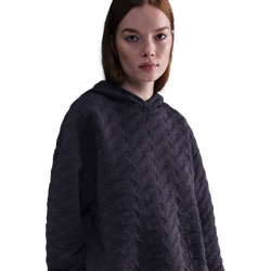 Women Hoodies - Nike Sportswear Phoenix Jacquard Pullover Hoodie - Cave Purple-World Indigo