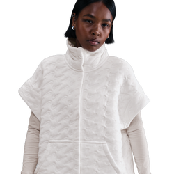 Women Vests - Nike Sportswear Phoenix Oversized Jacquard Gilet - Sail-Sand Drift