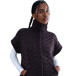 Women Vests - Nike Sportswear Phoenix Oversized Jacquard Gilet - Cave Purple-World Indigo