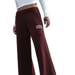 Women Pants - Nike Sportswear Phoenix Fleece Wide-leg Joggers - Burgundy Crush-Burgundy Crush