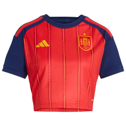 Dames Jerseys/Replicas - adidas Spain 26 Home Cropped Jersey - Vivid Red-Vivid Red