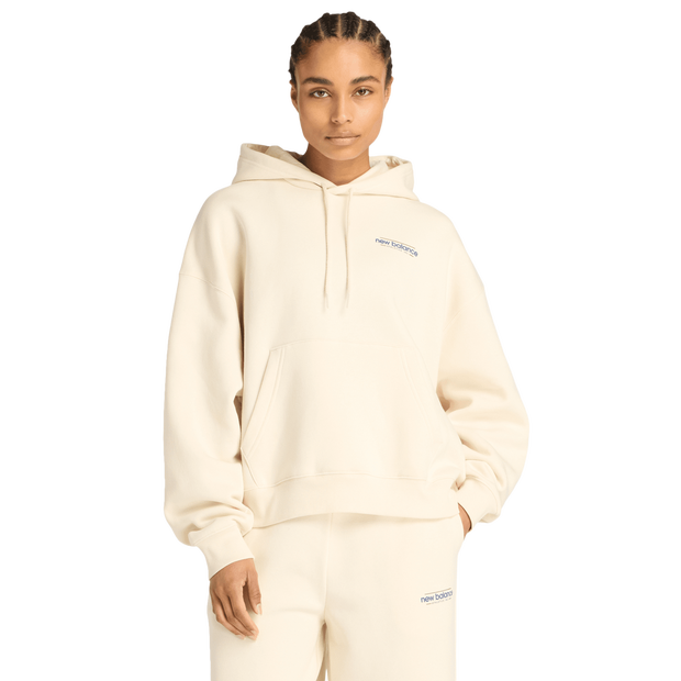 New Balance fleece Mujer Sudaderas - Beige - Talla XL - Tejido Jersey de algodón