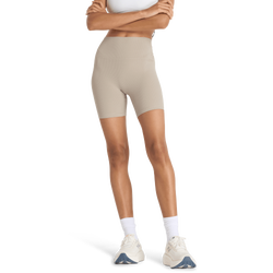 Women Shorts - New Balance Ribbed High Rise Short - Arid Stone-Arid Stone