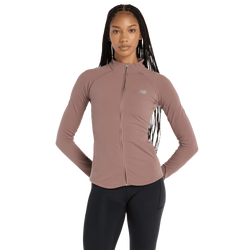 Damen Sweatshirts - New Balance Harmony Full Zip - Earth Shadow-Earth Shadow