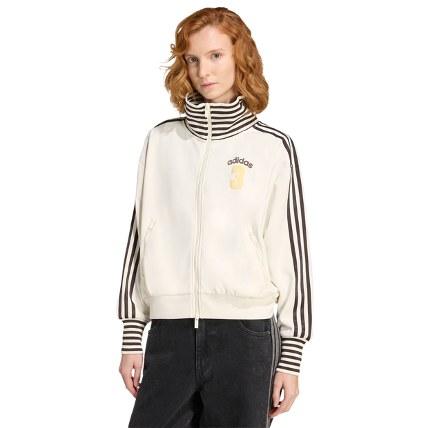 Adidas Vintage Bb Tt Striped Rib Track Top Donna - Giacche Bianco - Taglia 34 - Jersey di cotone
