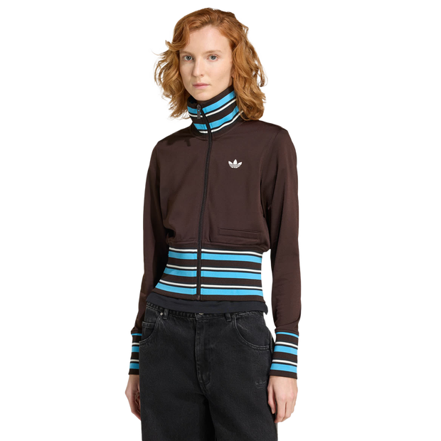 Adidas Vintage Tt High Knitted Ribs Top Donna - Top da pista Marrone - Taglia 40 - Poly Mesh