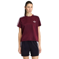 Donna T-Shirts - adidas Firebird T-shirt - Maroon-Off White