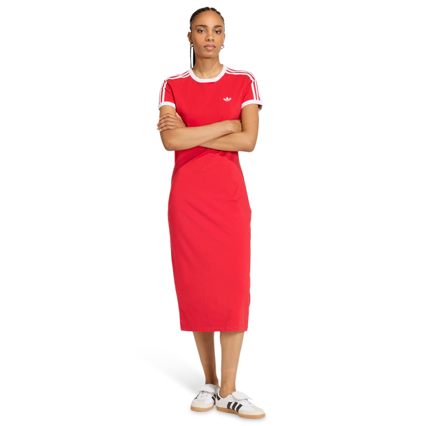 Adidas 3 Stripes Dress Donna - Vestiti Rosso - Taglia 34 - Jersey di cotone