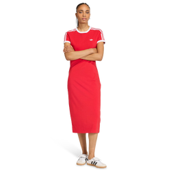 Dames Jurken - adidas 3 Stripes Dress - Better Scarlet-White