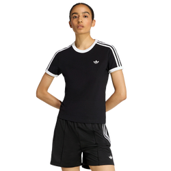 Dames T-Shirts - adidas 3 Stripes Slim T-shirt - Black-White