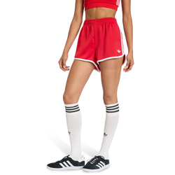 Mujer Shorts - adidas 3 Stripes Sprinter Shorts - Better Scarlet-White