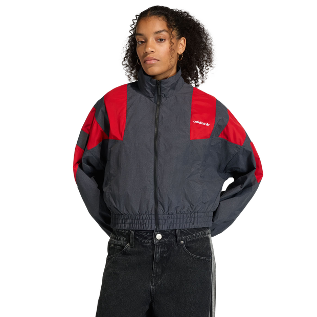 Adidas Blocked Washed Zipped Track Top Femme - Vestes Zippees, Noir - Taille 32 - Nylon