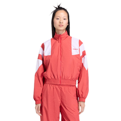 Dames Track Tops - adidas Blocked Washed Zipped Tracktop - Better Scarlet-Better Scarlet