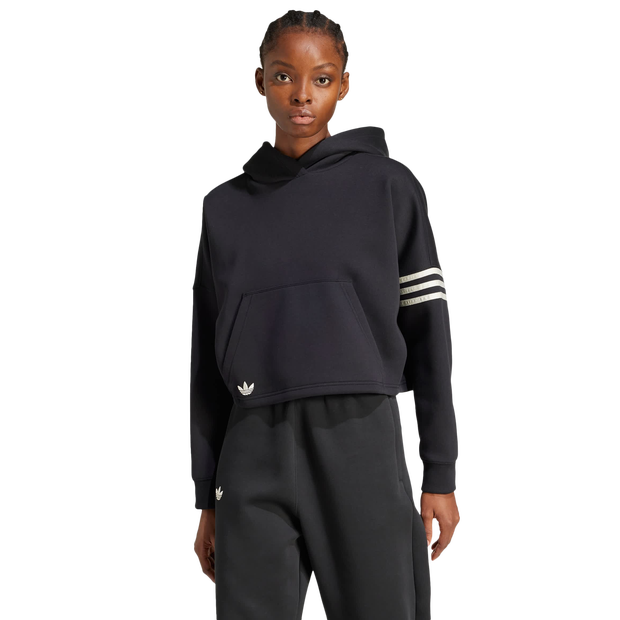 Adidas Neuclassics Hoodie Donna - Felpe con cappuccio Nero - Taglia 42 - Jersey di cotone