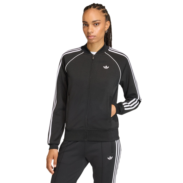Adidas Classic Women Track Tops - Black - Size XS - Cotton Jersey
