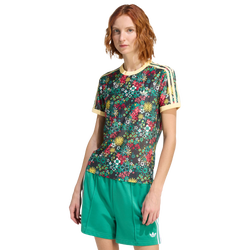Women T-Shirts - adidas Originals X Liberty London T-shirt - Black-Bold Green