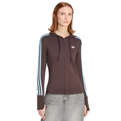 Mujer Hoodies - adidas Hooded Trefoil Zipper Jacket - Aurora Coffee-Aurora Coffee