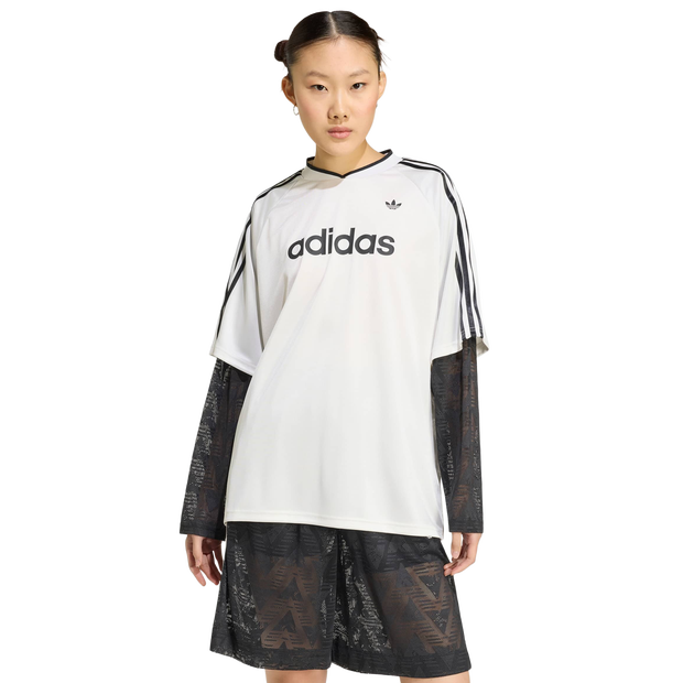 Adidas Lace Long-sleeve Jersey Femme - Jerseys/Réplicas, Blanc - Taille 34 - Poly Mesh