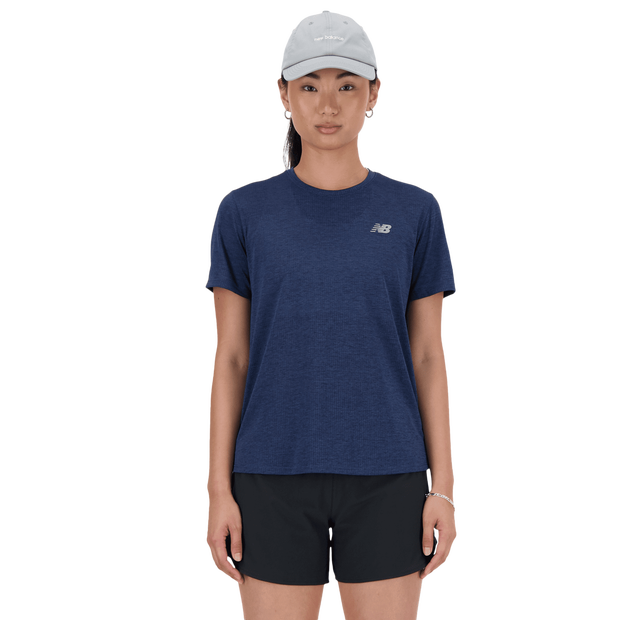 New Balance Athletics T-shirt Donna - Magliette Blu - Taglia XS - Poly Jersey