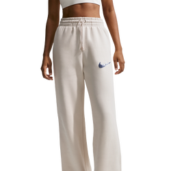Women Pants - Nike Sportswear Phoenix Fleece Wide-leg Trousers - Light Orewood Brown-Mystic Navy