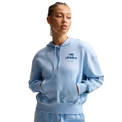 Femme Hoodies - Nike Sportswear Phoenix Fleece Pullover Hoodie - Hydrogen Blue-Hydrogen Blue
