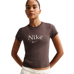 Femme T-Shirts - Nike Sportswear Cropped T-shirt - Baroque Brown-Baroque Brown