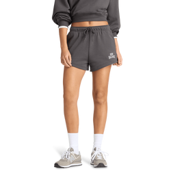 Damen Shorts - New Balance Trackside French Terry Short - Faded Black-Faded Black