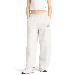 Women Pants - New Balance Linear Heritage Barrel Sweat Pant - Ash Heather