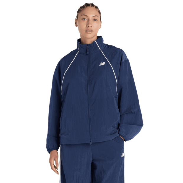 New Balance Sport Legacy Jacket Femme - Manteaux blousons, Bleu - Taille XS - Nylon