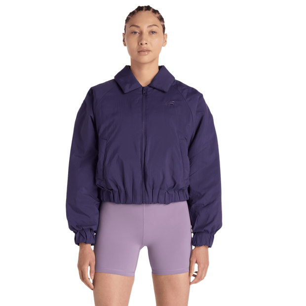 New Balance Woven Bomber Jacket Donna - Giacche Viola - Taglia S - Nylon