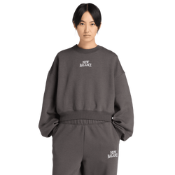Femme Sweats - New Balance Trackside Fleece Crew - Faded Black-Faded Black