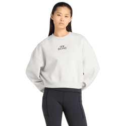 Women Sweatshirts - New Balance Trackside Fleece Crew - Ash Heather-Ash Heather
