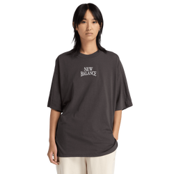 Women T-Shirts - New Balance Linear Heritage Oversized T-shirt - Faded Black