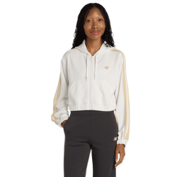 Damen Track Tops - New Balance Interlock Full Zip - Sea Salt-Faded Black