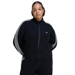 Mujer Track Tops - adidas Knitted Crochet Firebird Track Top - Black-Black